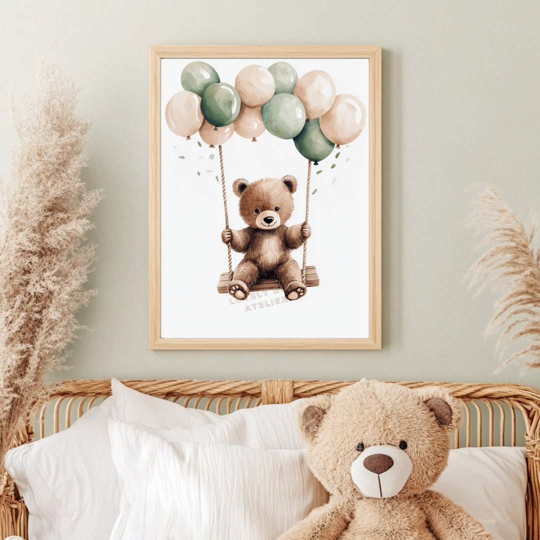Affiche  Ours & Balançoire - Atelier Les Jolies Choses  