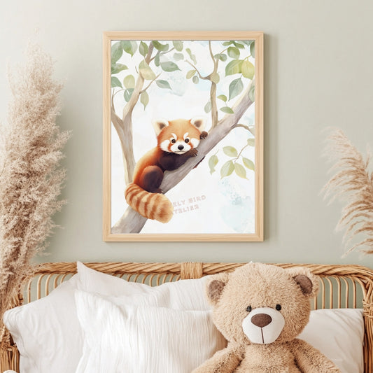 Affiche  Petit Panda Roux - Lovely Bird Atelier   