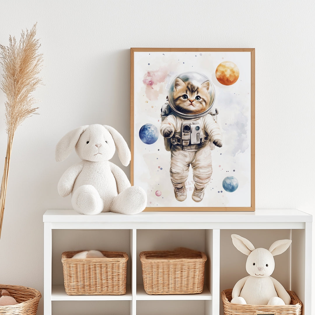 Affiche Chaton Astronaute - Atelier Les Jolies Choses  