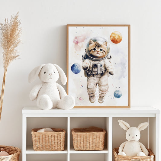 Affiche Chaton Astronaute - Lovely Bird Atelier   