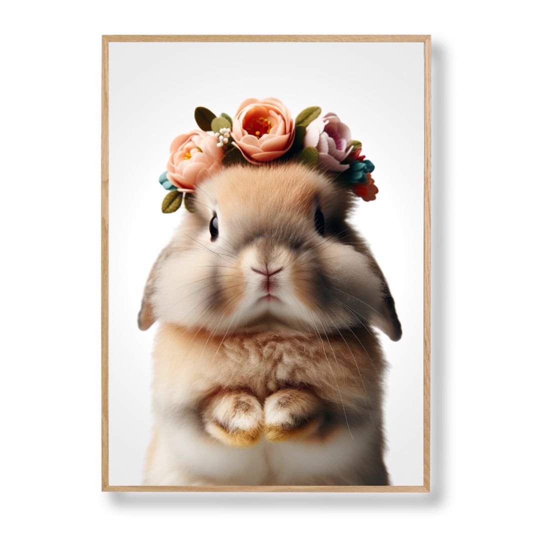 Tableau Lapin Fleuri - Atelier Les Jolies Choses  