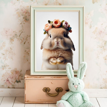 Tableau Lapin Fleuri - Atelier Les Jolies Choses  