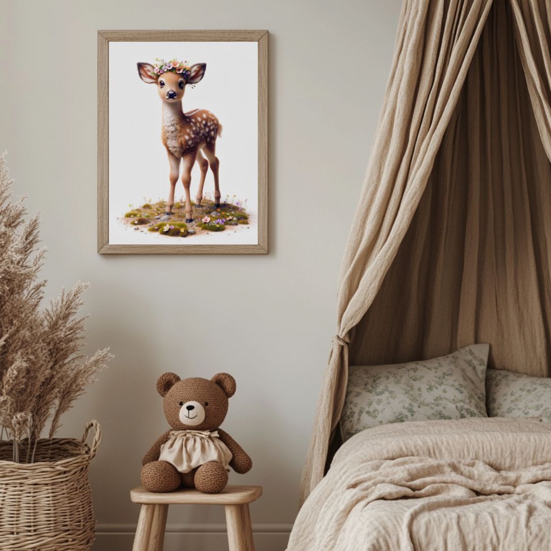 Tableau Biche Fleurie - Atelier Les Jolies Choses  