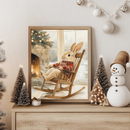 Affiche Lapin & Pull de Noël - Atelier Les Jolies Choses  