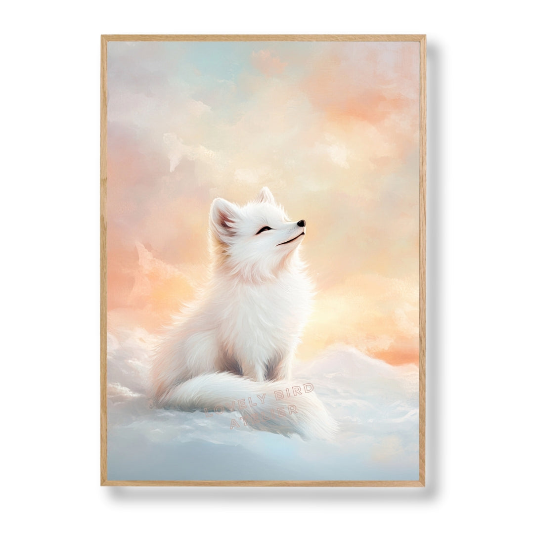 Affiche Renard Blanc Des Neiges - Atelier Les Jolies Choses  