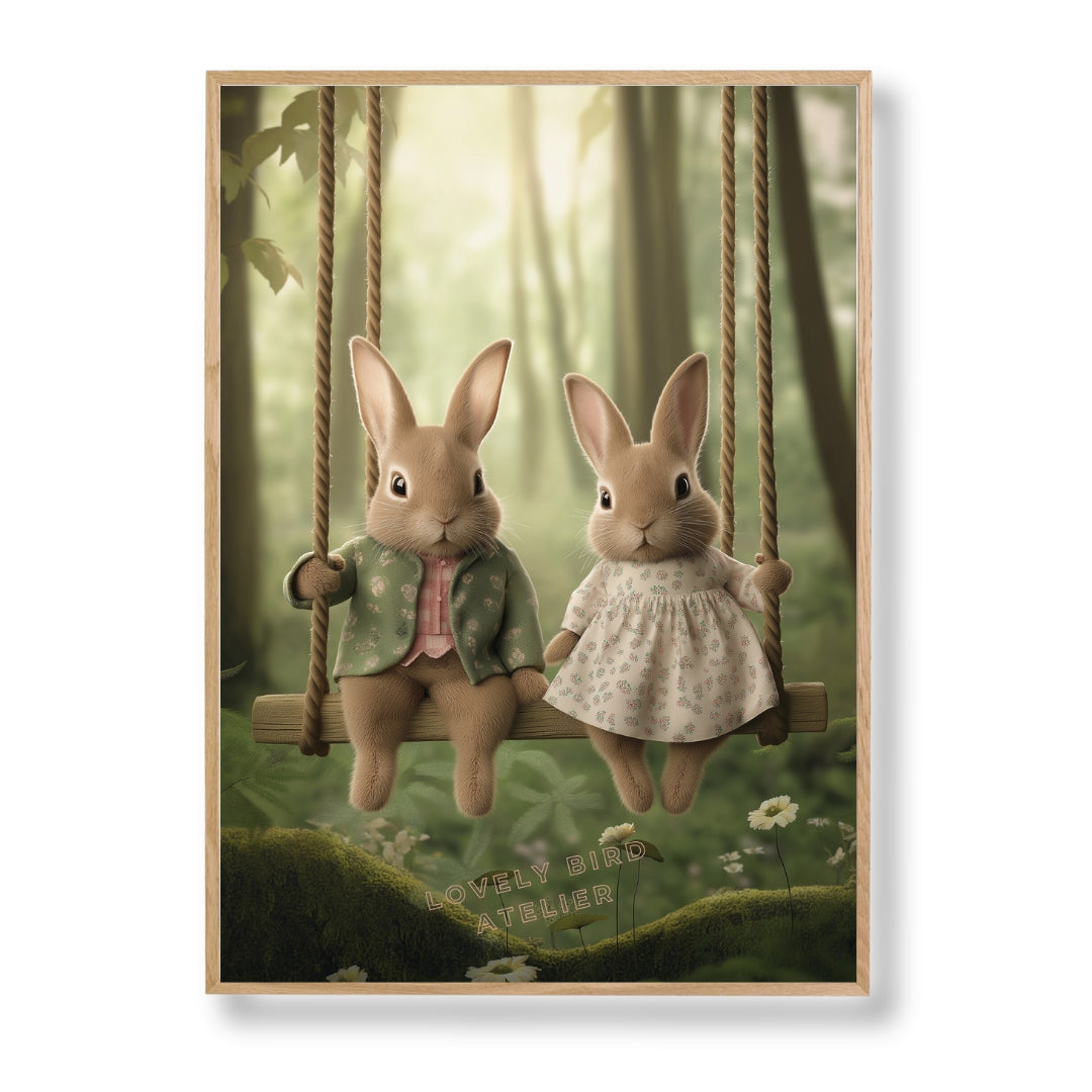 Affiche Lapins & Balançoire - Atelier Les Jolies Choses  