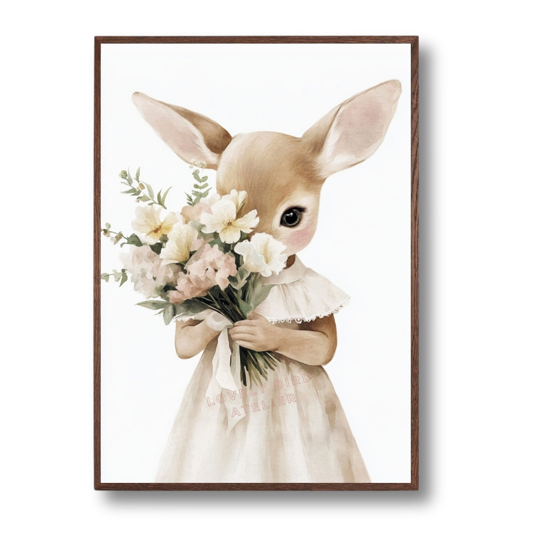Affiche Biche & Fleurs Délicates - Atelier Les Jolies Choses  