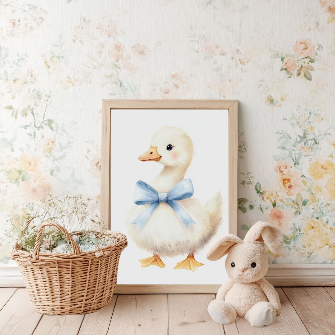 Affiche Caneton Blanc & Nœud - Atelier Les Jolies Choses  