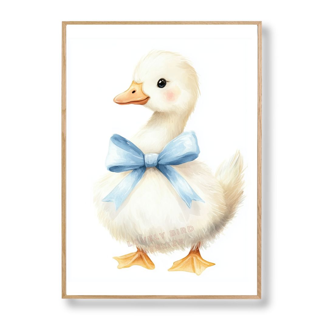 Affiche Caneton Blanc & Nœud - Atelier Les Jolies Choses  
