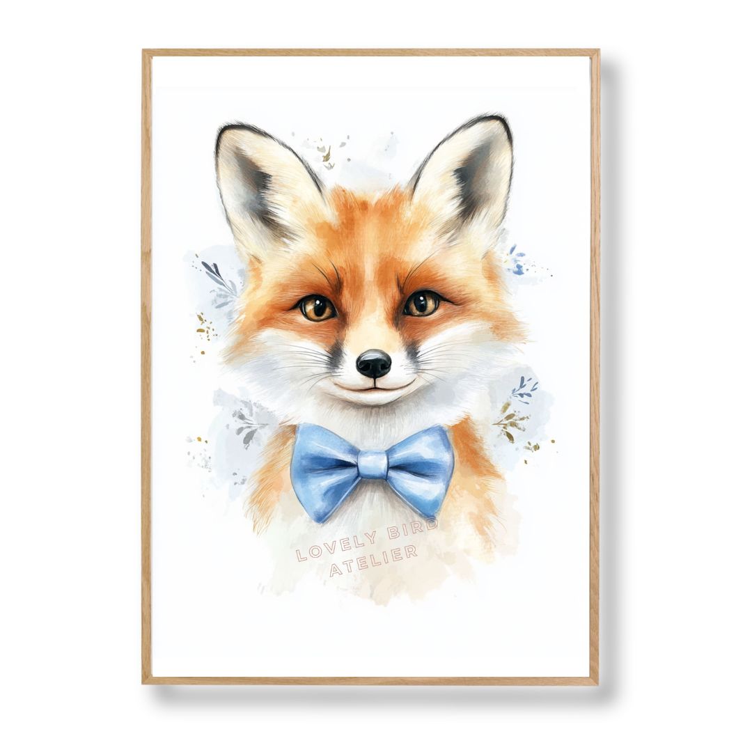 Tableau Renard & Nœud Papillon - Atelier Les Jolies Choses  
