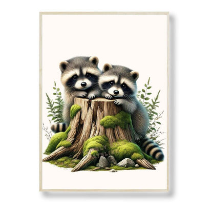 Affiche Duo Ratons Laveurs & Forêt - Atelier Les Jolies Choses  