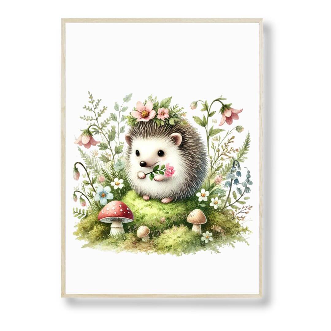 Affiche  Hérisson & Fleur - Atelier Les Jolies Choses  
