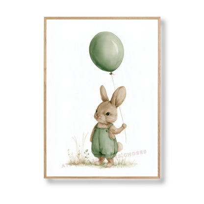 Affiche - Le petit lapin au ballon