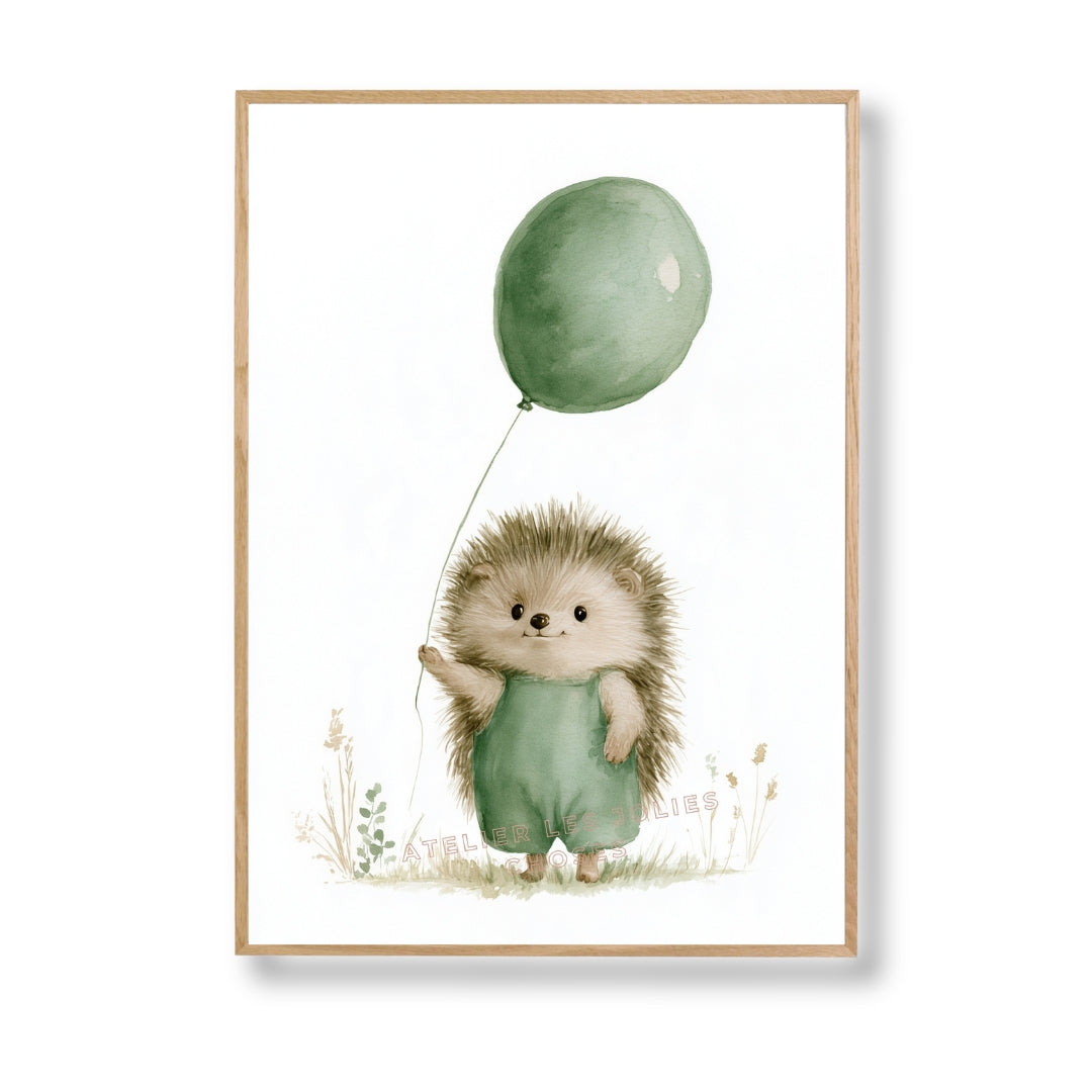 Affiche - Le petit hérisson au ballon