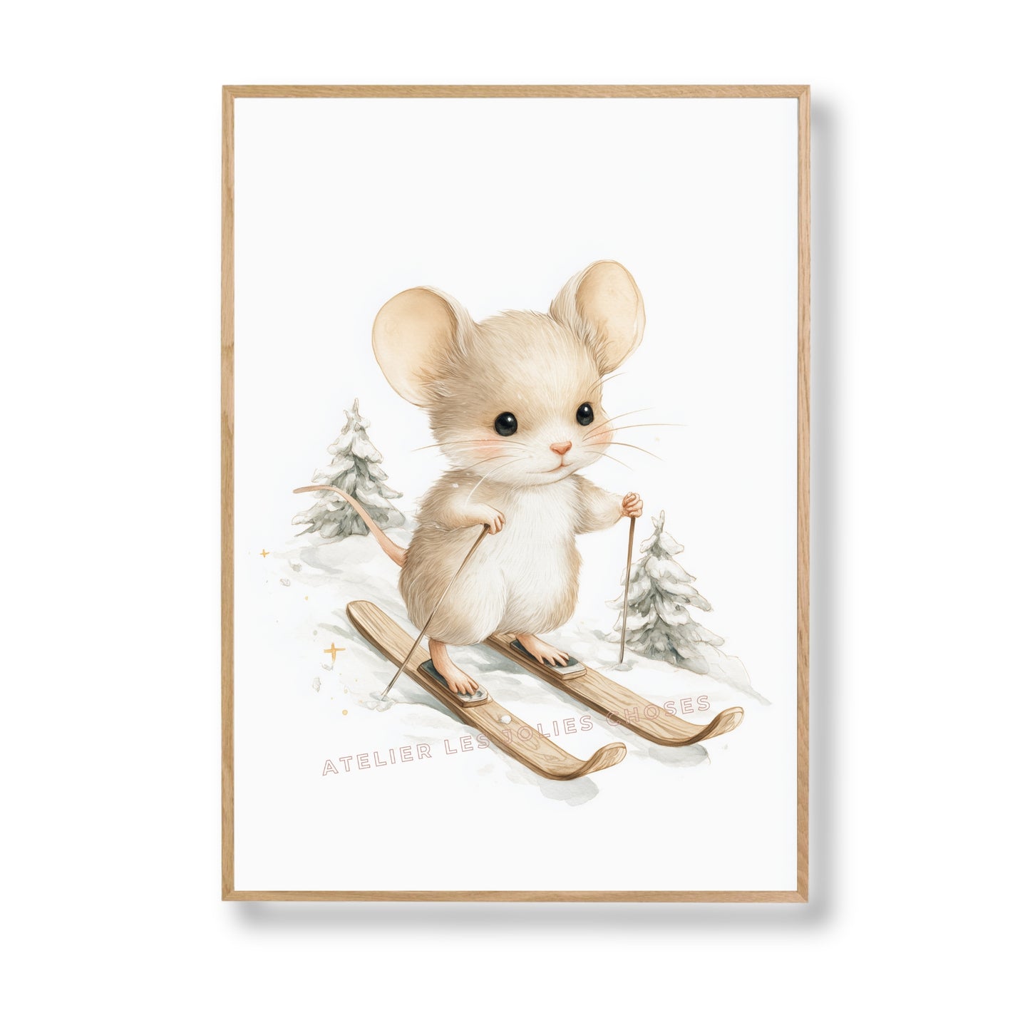 Affiche Souris – Petite skieuse de l’hiver