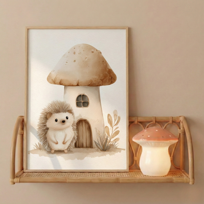 Affiche  Hérisson – La maison champignon