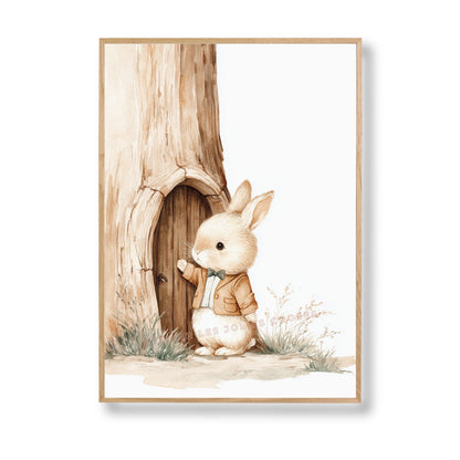 Affiche chambre enfant – Le lapin et la porte enchantée