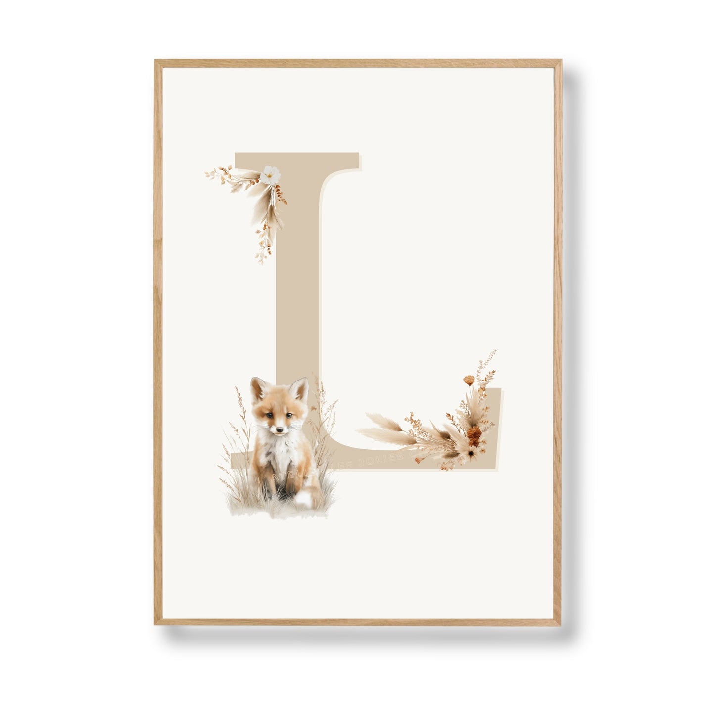 Affiche - Lettre L & Renard