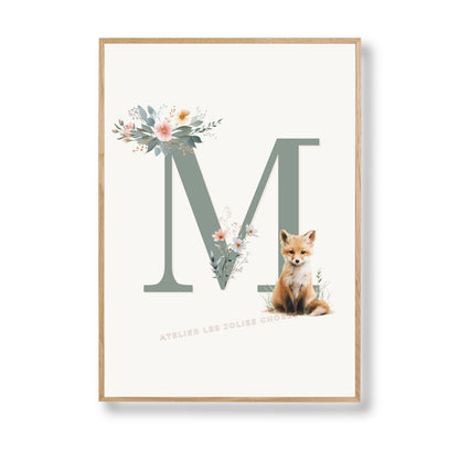 Affiche - Lettre M & Renard