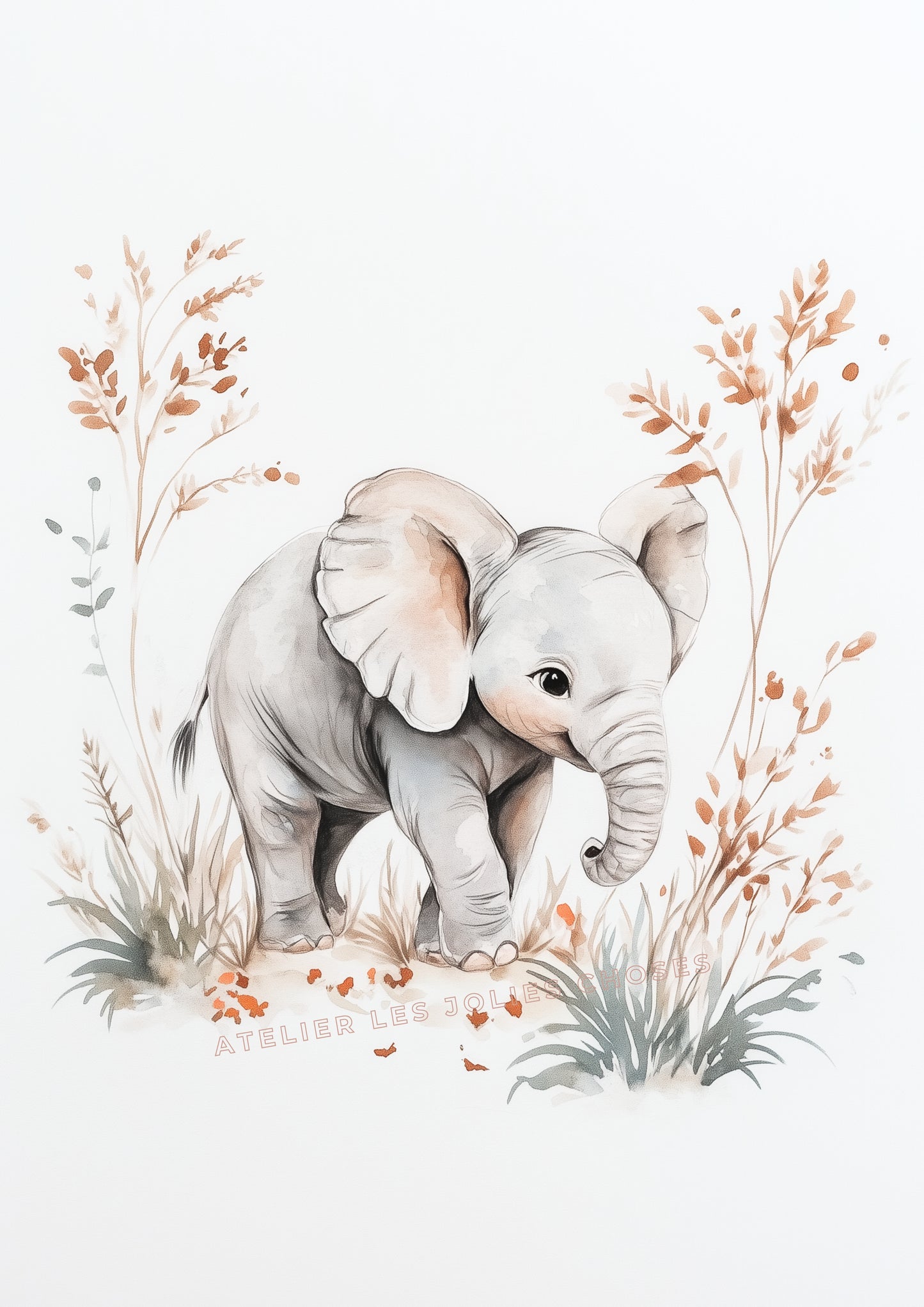 Illustration - L’éléphant des brumes - Atelier Les Jolies Choses  