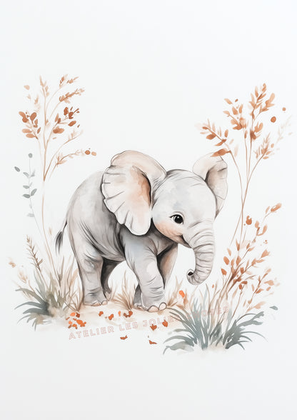 Illustration - L’éléphant des brumes - Atelier Les Jolies Choses  