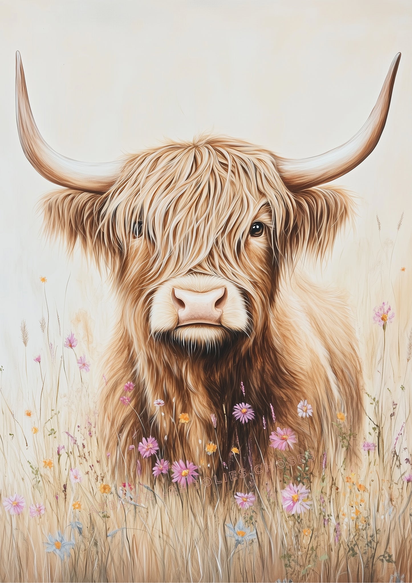 Illustration " La rêveuse aux cornes de lune " - Atelier Les Jolies Choses  