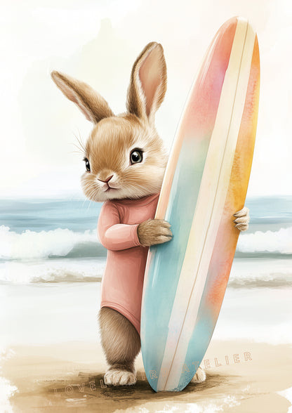 Illustration Lapine & Surf - Atelier Les Jolies Choses  
