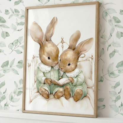 Illustration – Les petits lapins lecteurs - Atelier Les Jolies Choses  