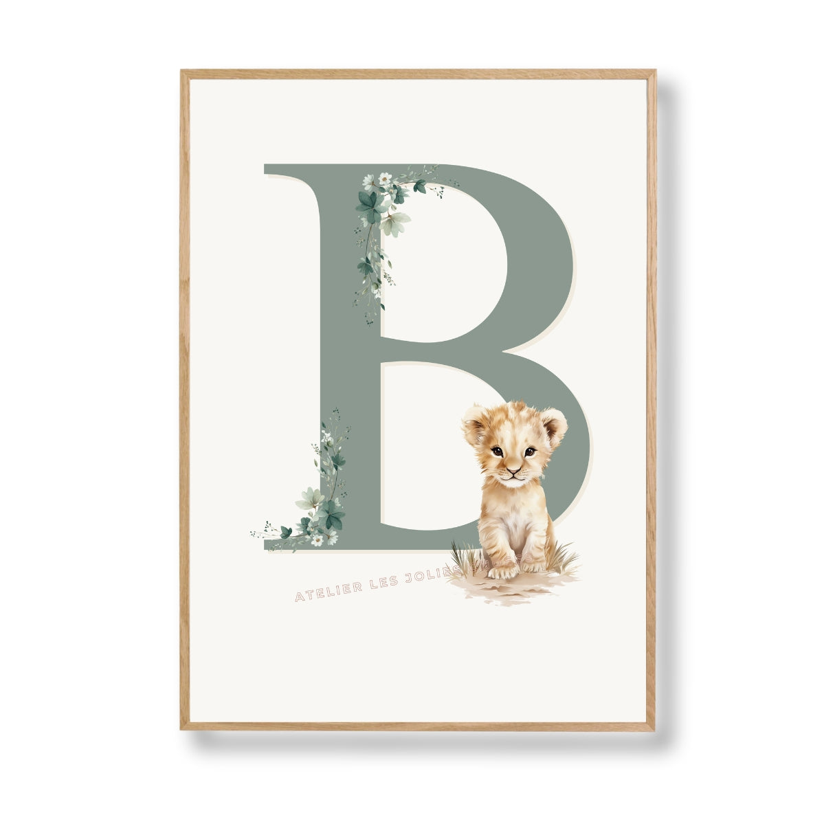 Illustration  Lettre B  & Lion - Atelier Les Jolies Choses  