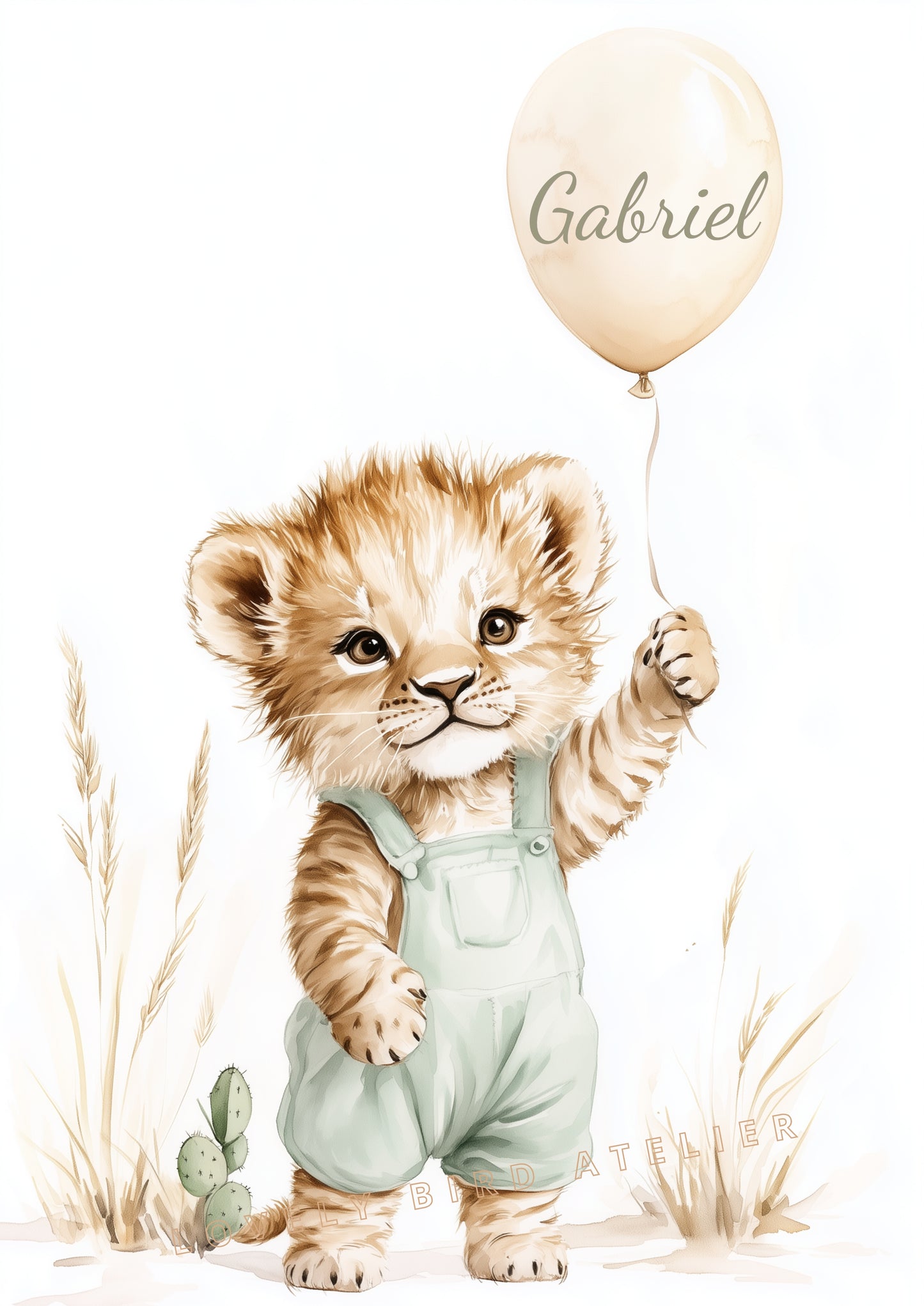 Illustration  Lionceau & Ballon - Atelier Les Jolies Choses  