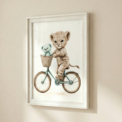 Illustration  Lionceau & Bicyclette - Atelier Les Jolies Choses