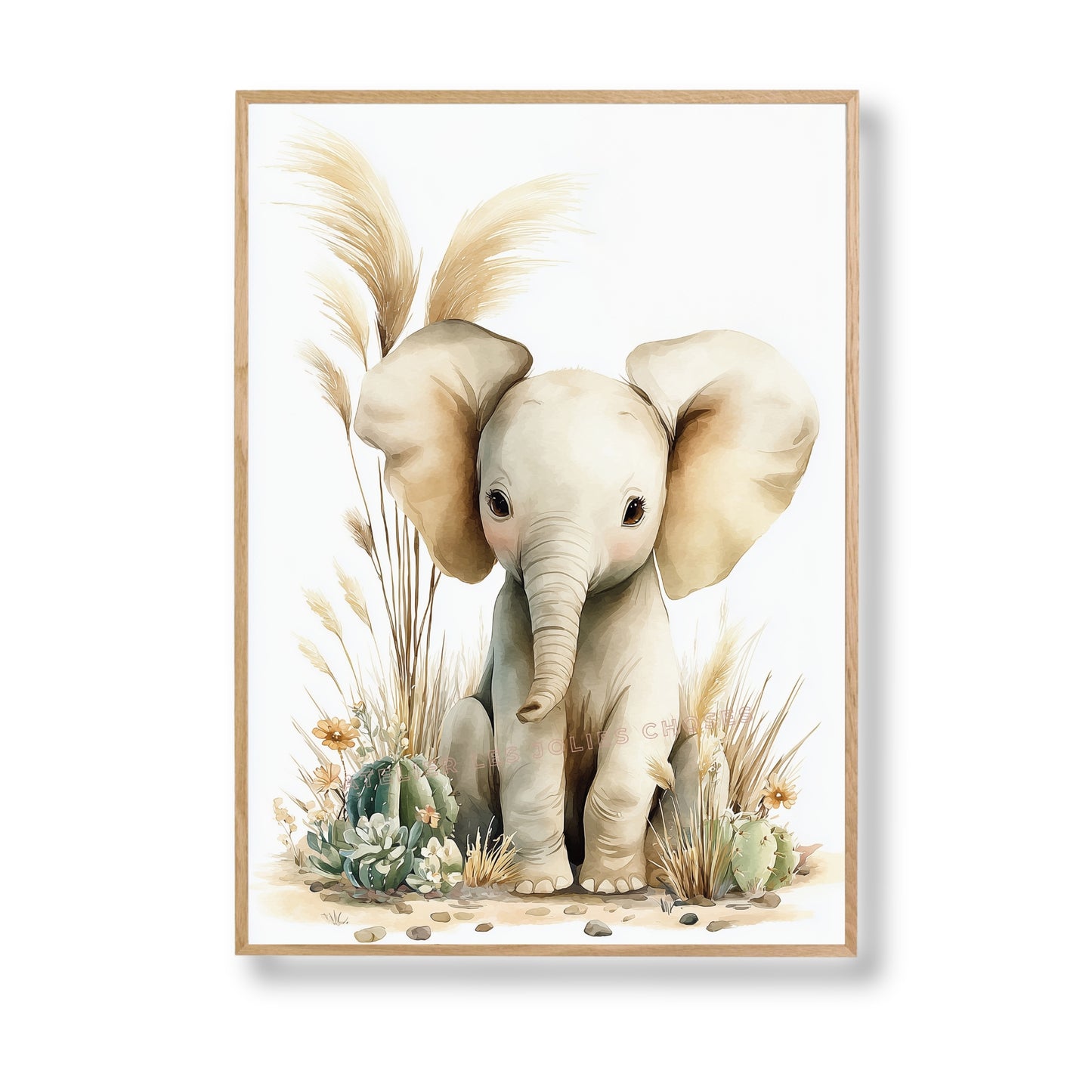 Illustration Éléphant & Cactus - Atelier Les Jolies Choses
