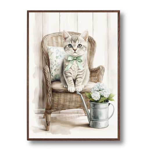 Joli Petit Chat & Hortensia - Atelier Les Jolies Choses  
