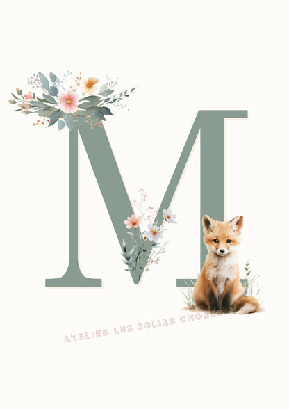 Affiche - Lettre M & Renard