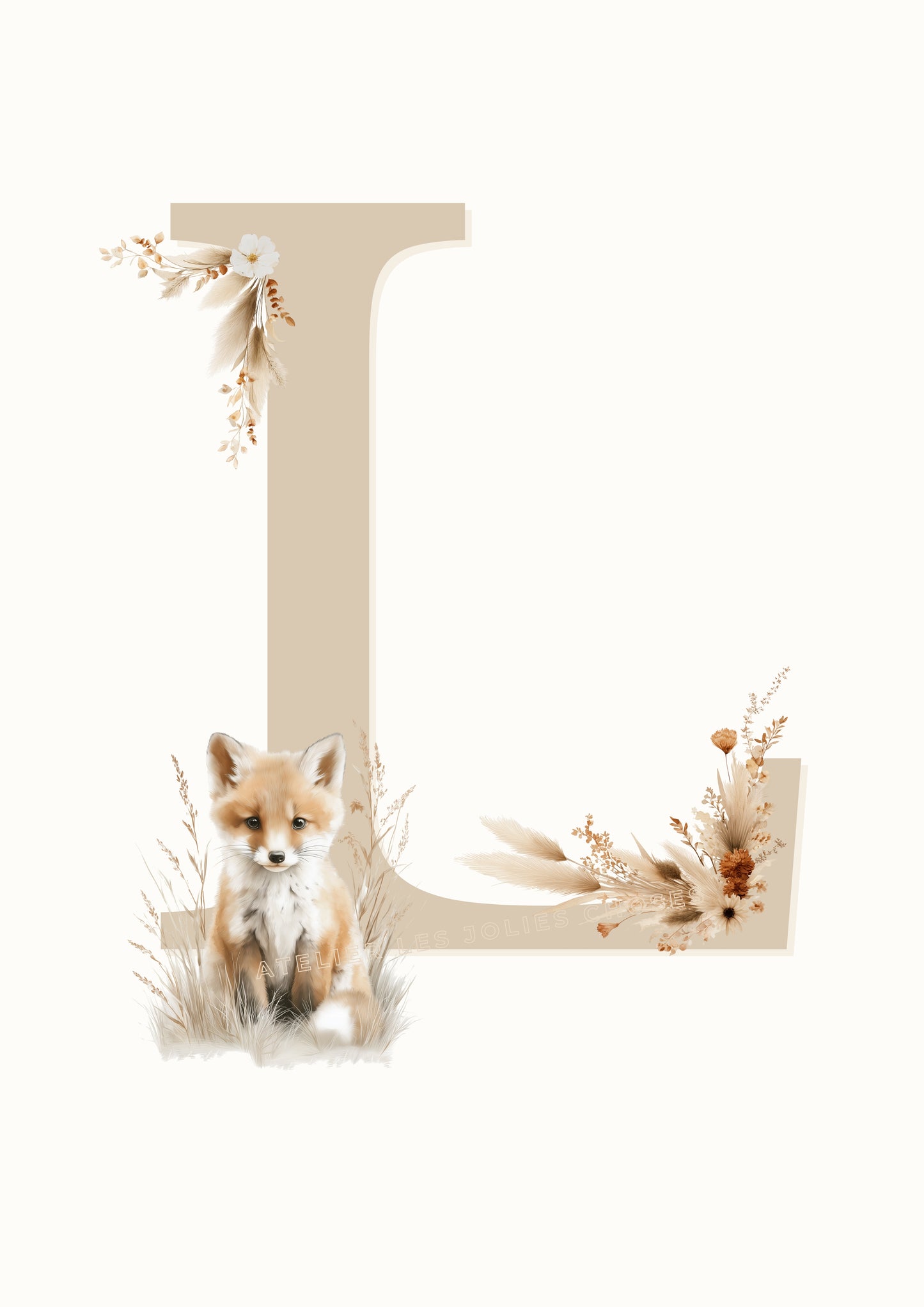 Affiche - Lettre L & Renard