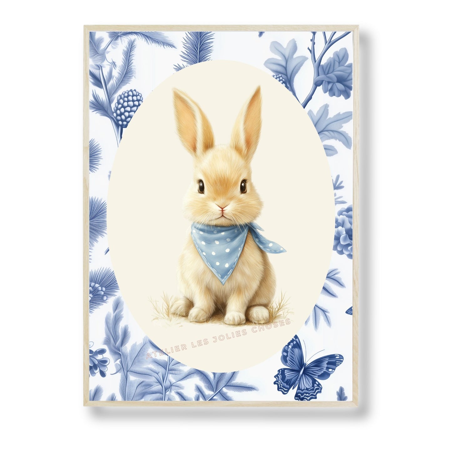 Lapin rêveur – Édition toile de Jouy - Atelier Les Jolies Choses