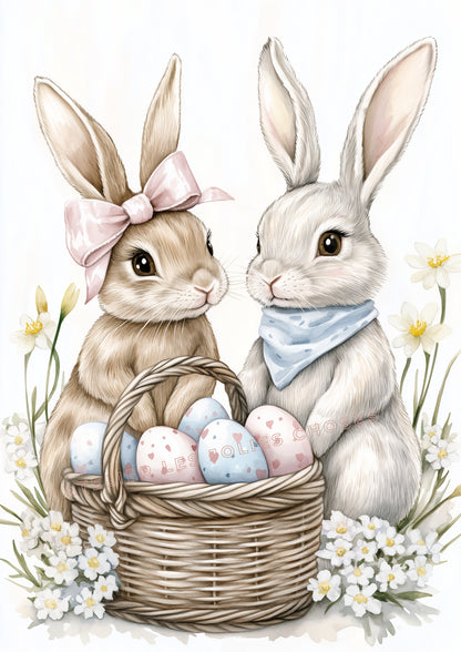 Illustration Petits Lapins de Pâques