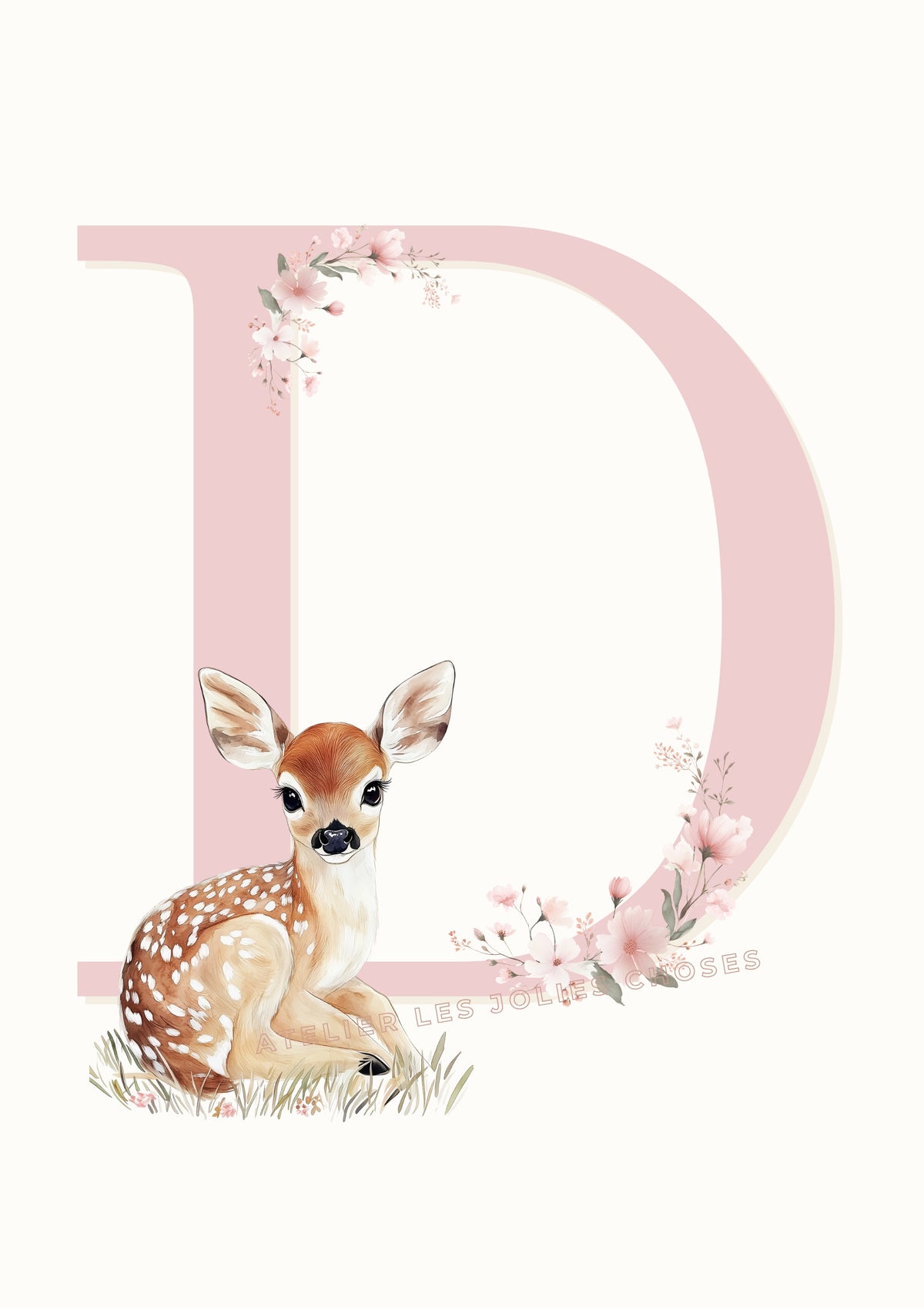 Affiche Lettre D et son petit animal