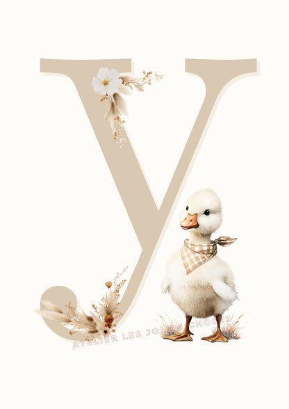 Affiche Lettre Y & Oie