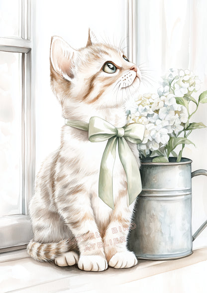 Petit Chat & Hortensia - Atelier Les Jolies Choses  