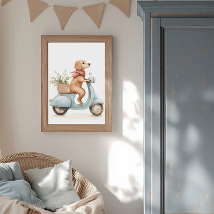 Petit Chien en Scooter
