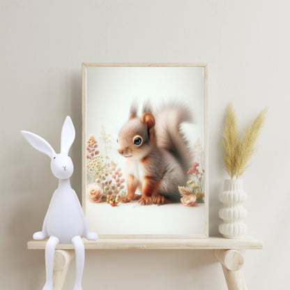 Tableau Ecureuil  & Floraison - Atelier Les Jolies Choses  
