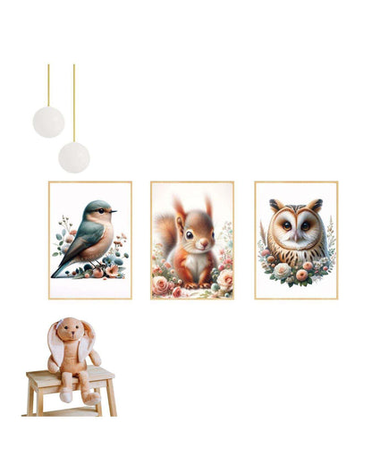 Tableau Ecureuil  & Flore - Atelier Les Jolies Choses  