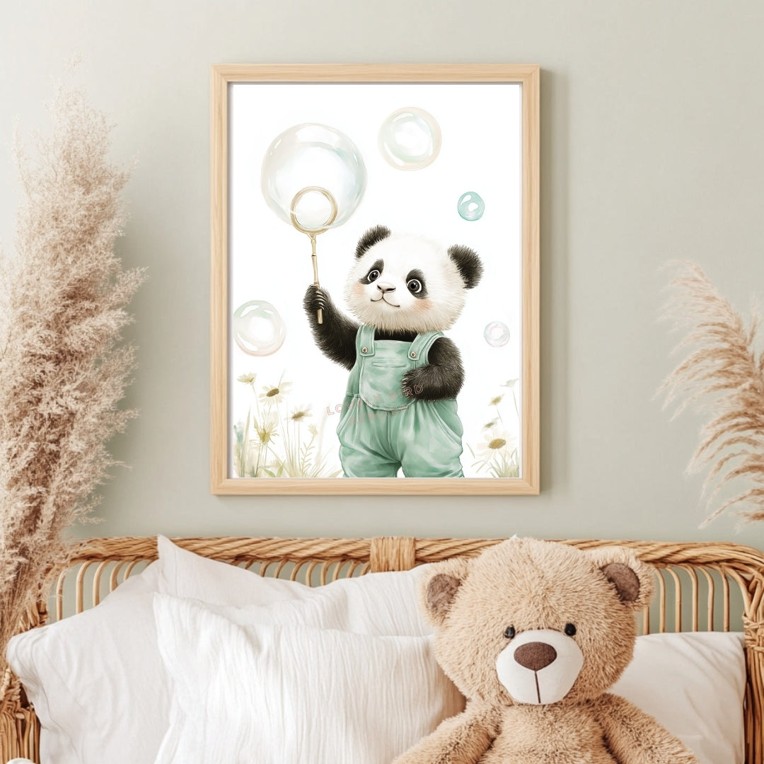 Tableau Panda & Bulles - Atelier Les Jolies Choses  