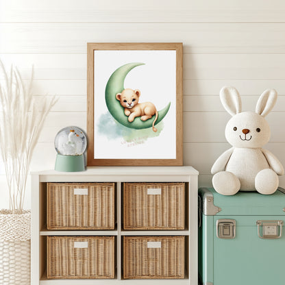 Tableau Petit Lionceau & Lune - Atelier Les Jolies Choses  