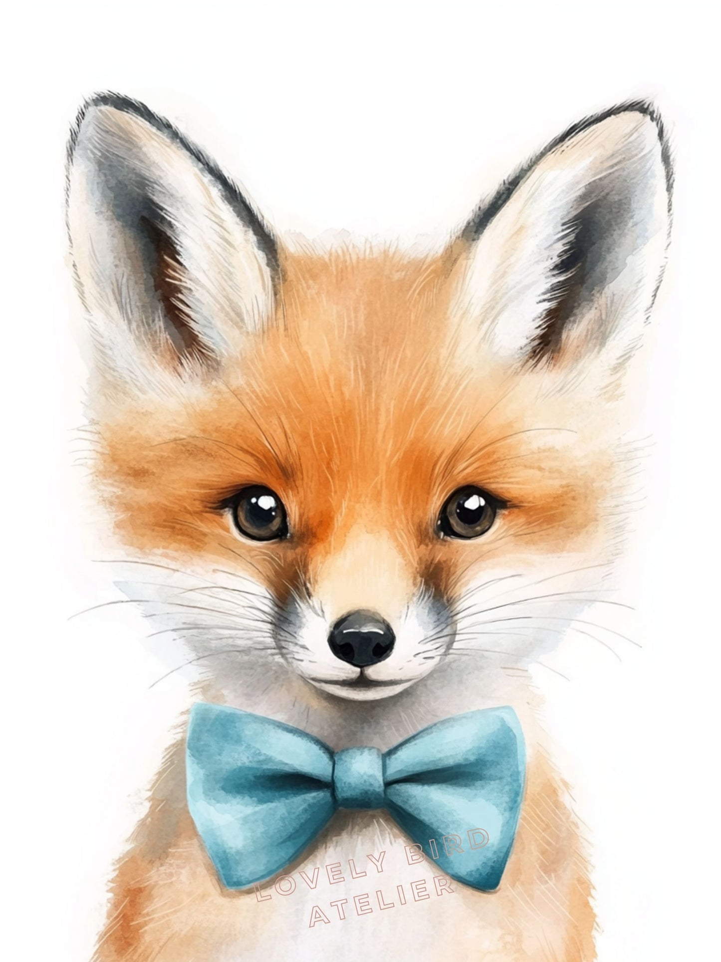 Tableau Petit Renard & Nœud Papillon - Atelier Les Jolies Choses  