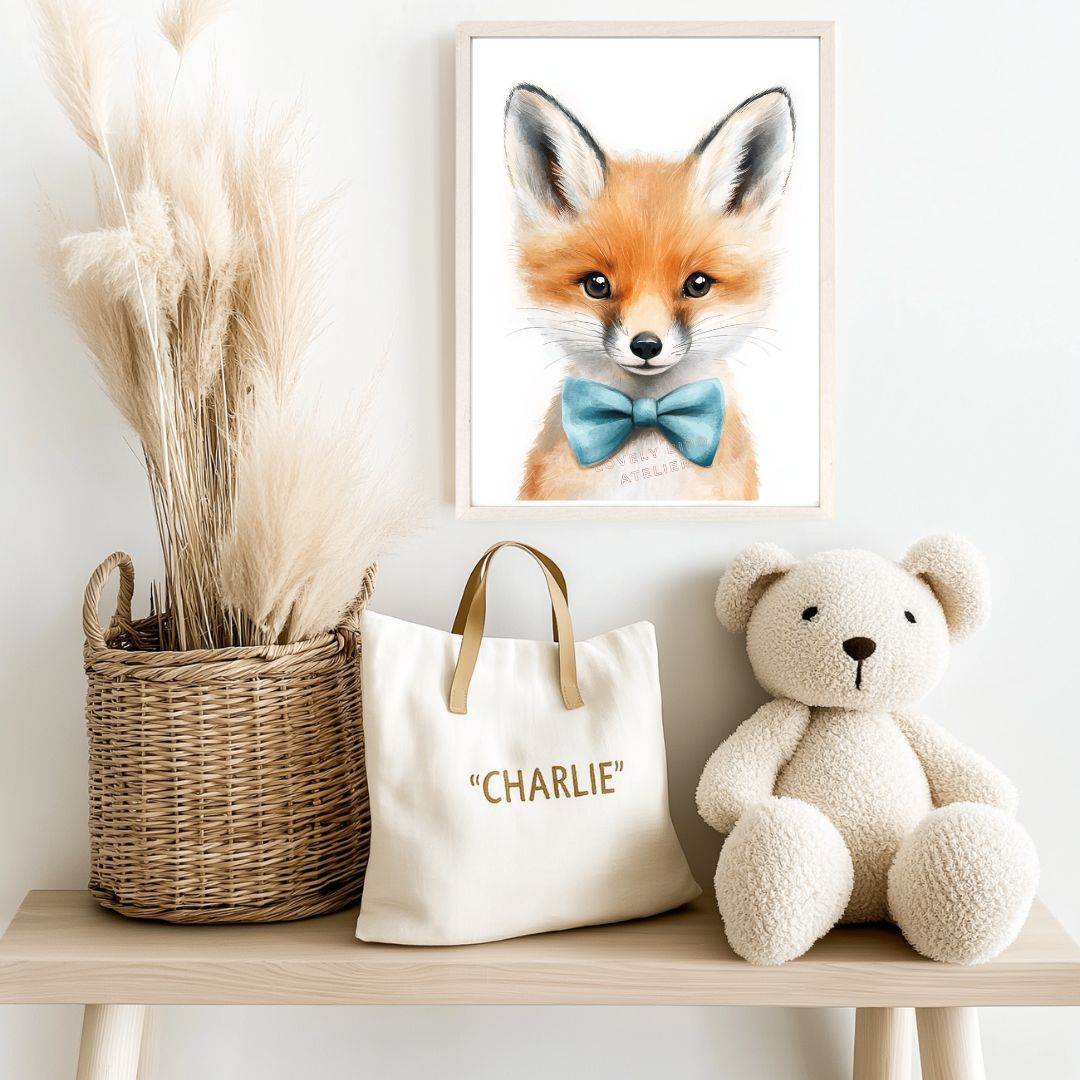Tableau Petit Renard & Nœud Papillon - Atelier Les Jolies Choses  