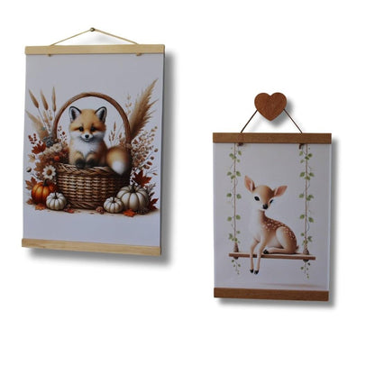 Porte affiche aimantée  - Bois  décoration murale chambre bébé enfant.