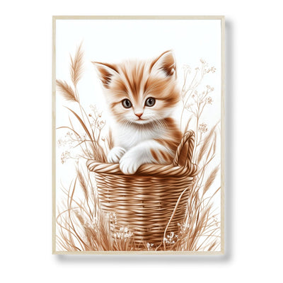 Affiche Joli Chaton & Panier