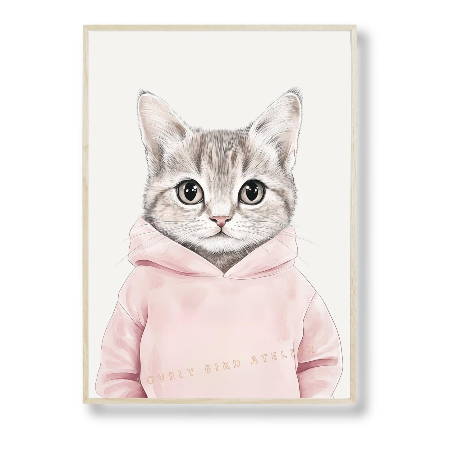 Affiche Chaton & Hoodie  décoration murale chambre bébé enfant.